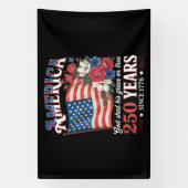 アメリカ独立250年フラワーフラッグ 横断幕 (縦)