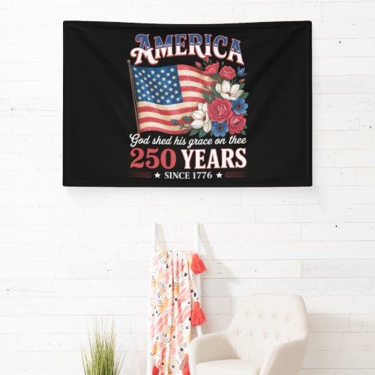 アメリカ独立250年フラワーフラッグ 横断幕 (インサイチュ)