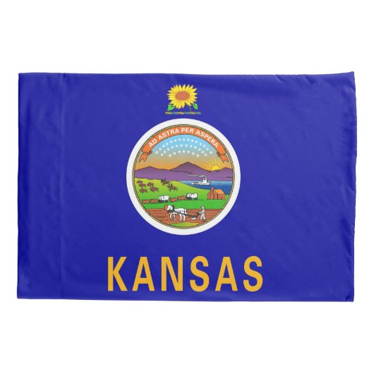アメリカ独身のカンザス州愛国的なピローケース州旗 枕カバー (裏面)