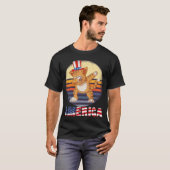 アメリカ猫衣服おじさんサム・ハット、7月4日 Tシャツ (正面フル)