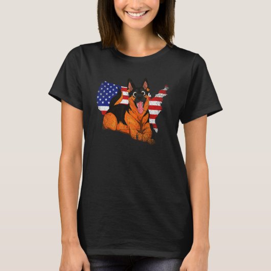 アメリカ獣犬ドイツの羊飼い Tシャツ (正面)