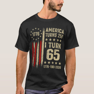 アメリカ生まれて250年 私、65歳 1961年生まれ 65歳の誕生日おめでとう Tシャツ