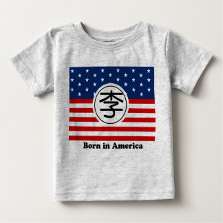アメリカ生まれでベビーシャツ中国の- Surname Li ベビーTシャツ