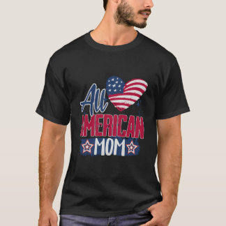 アメリカ生まれのママ USA アメリカ国旗 7月4日 Tシャツ