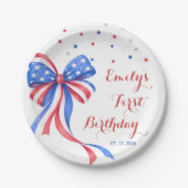 アメリカ生まれの独立記念日 誕生日 紙皿 (正面)