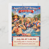 アメリカ生まれの英雄たち アメリカ250周年BBQのお祝い 招待状 (正面)