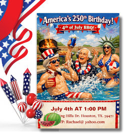 アメリカ生まれの英雄たち アメリカ250周年BBQのお祝い 招待状