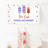 アメリカ生まれの2歳の誕生日 アイスポップ 7月4日 横断幕 (インサイチュ)