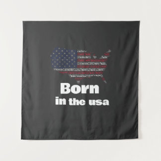 アメリカ生まれのUSAアメリカ国旗マップ愛国Tシャツ タペストリー