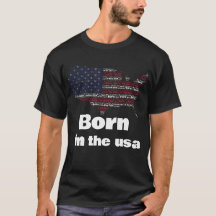 アメリカ生まれのUSAアメリカ国旗マップ愛国Tシャツ