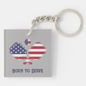 アメリカ生まれ国旗の漬物を出す キーホルダー (裏面)