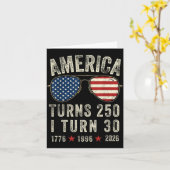 アメリカ生まれ変わる30歳 1776 1996 2026-30th カード (黄色い花)