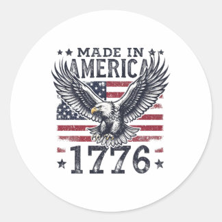 アメリカ生まれ 1776 イーグル アメリカ独立記念日 ラウンドシール