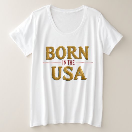 アメリカ生まれTシャツ プラスサイズTシャツ (デザイン正面)