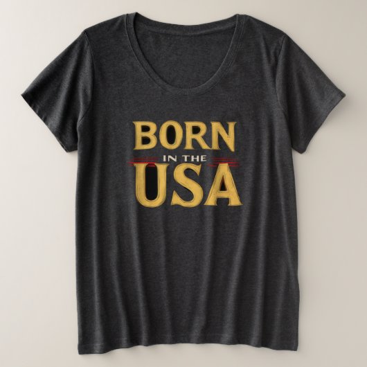 アメリカ生まれTシャツ プラスサイズTシャツ (デザイン正面)