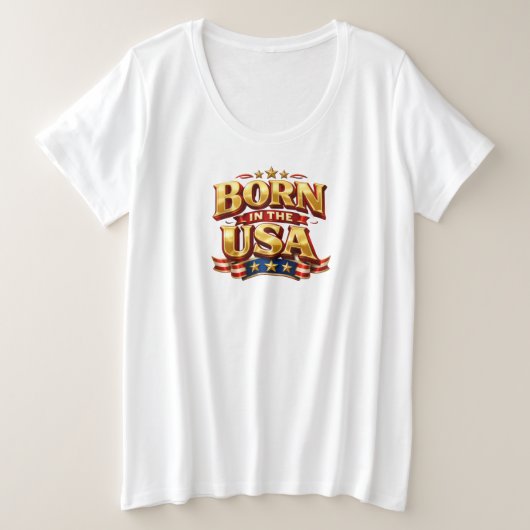 アメリカ生まれTシャツ プラスサイズTシャツ (デザイン正面)