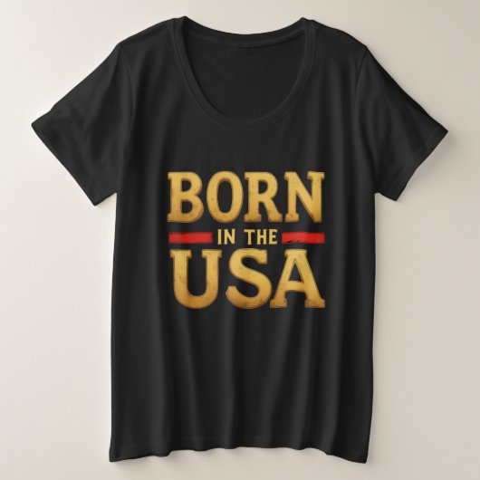 アメリカ生まれTシャツ プラスサイズTシャツ (デザイン正面)