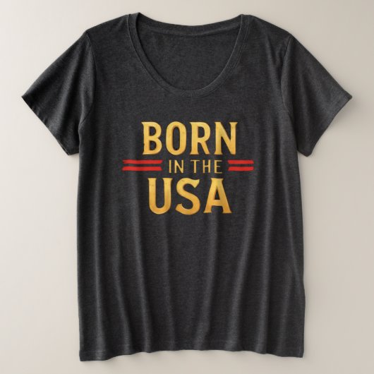 アメリカ生まれTシャツ プラスサイズTシャツ (デザイン正面)