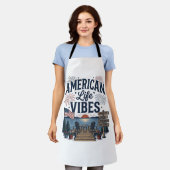 アメリカ生活の雰囲気愛国的な湖ベクターTシャツ_1 エプロン (着用した状態)