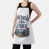 アメリカ生活の雰囲気愛国的な湖ベクターTシャツ_1 エプロン (インサイチュ)