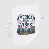 アメリカ生活の雰囲気愛国的な湖ベクターTシャツ_1 ゴルフタオル (インサイチュ)