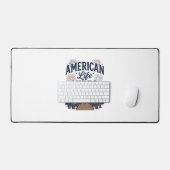 アメリカ生活の雰囲気愛国的な湖ベクターTシャツ_1 デスクマット (キーボード&マウス)