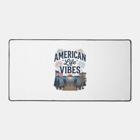 アメリカ生活の雰囲気愛国的な湖ベクターTシャツ_1 デスクマット (正面)