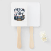 アメリカ生活の雰囲気愛国的な湖ベクターTシャツ_1 ハンドファン (正面&裏面)