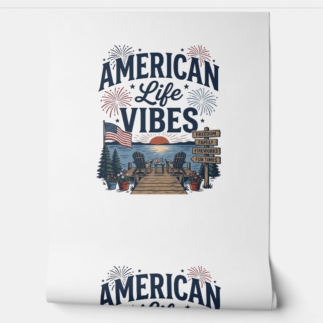 アメリカ生活の雰囲気愛国的な湖ベクターTシャツ_1 壁紙 (ほどく)