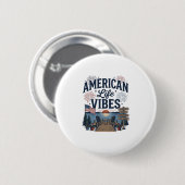 アメリカ生活の雰囲気愛国的な湖ベクターTシャツ_1 缶バッジ (正面&裏面)