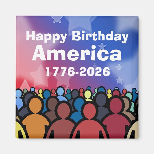 アメリカ生誕のお祝い 1776年から2026年 マグネット (正面)