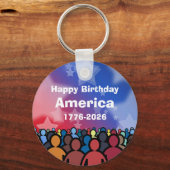 アメリカ生誕のお祝い 1776年～2026年 キーホルダー (裏面)