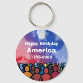 アメリカ生誕のお祝い 1776年～2026年 キーホルダー (裏面)