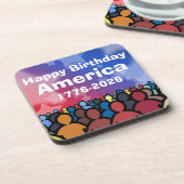 アメリカ生誕のお祝い 1776年～2026年 コースター (左側)