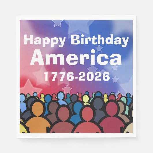 アメリカ生誕のお祝い 1776年～2026年 スタンダードランチョンナプキン (正面)