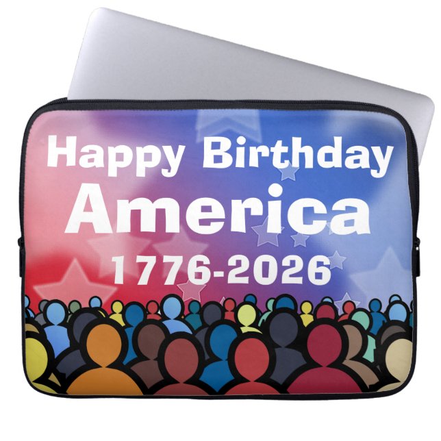 アメリカ生誕のお祝い 1776年～2026年 ラップトップスリーブ (正面)
