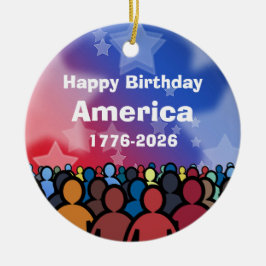 アメリカ生誕のお祝い 1776-2026 セラミックオーナメント