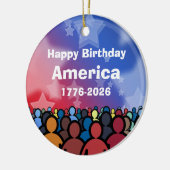 アメリカ生誕のお祝い 1776-2026 セラミックオーナメント (左)