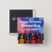 アメリカ生誕のお祝い 1776-2026 缶バッジ (正面&裏面)