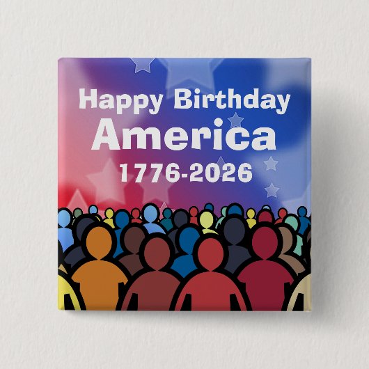 アメリカ生誕のお祝い 1776-2026 缶バッジ (正面)