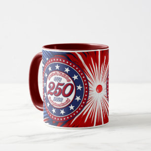 アメリカ生誕のセミクワイングラフィック花火 RWB マグカップ