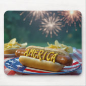 アメリカ生誕祭のピクニック マウスパッド (正面)
