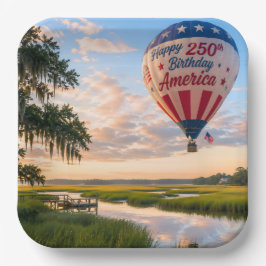 アメリカ生誕祭のローカントリー熱気球 ペーパープレート