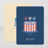 アメリカ生誕祭ケーキ 7月4日 シーズンカード (正面/裏面)