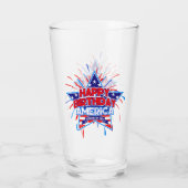 アメリカ生誕祭 7月4日 独立記念日 ピンク タンブラーグラス (裏面)