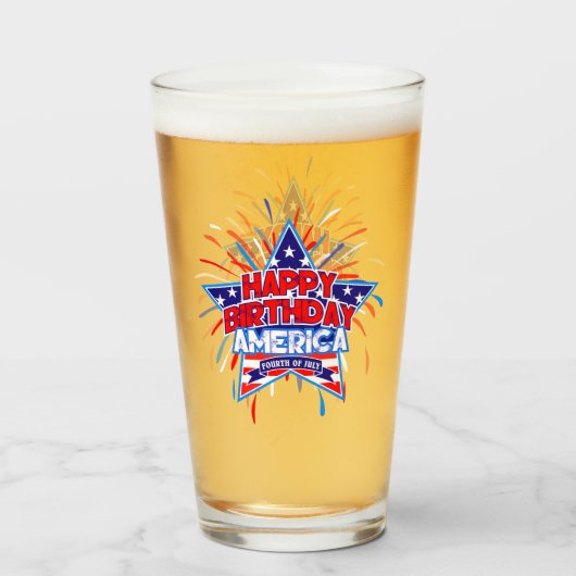 アメリカ生誕祭 7月4日 独立記念日 ピンク タンブラーグラス (ドリンク正面)