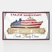 アメリカ生誕記念 ゴールドファミリークルーズ USA 250 横断幕 (横)