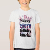 アメリカ生誕250周年おめでとう キッズ トライブレンドTシャツ (正面)