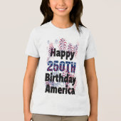 アメリカ生誕250周年おめでとう キッズ トライブレンドTシャツ (正面)