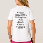 アメリカ生誕250周年おめでとう キッズTシャツ Tシャツ (裏面)
